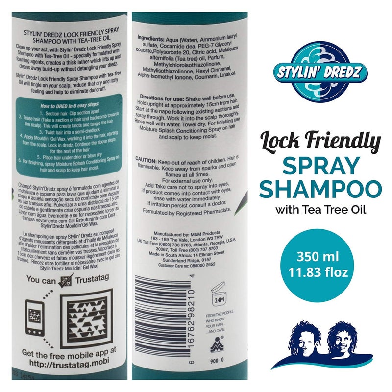 Stylin Dredz Spray Shampoo - Dreadlock Shampoo - Residue Free with Tea Tree Oil - 350 ml Pack of 2 - Image 2